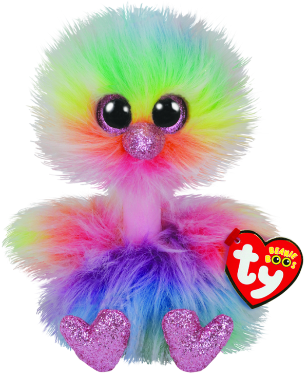 TY BEANIE BOOS ASHA PASTEL MULTICOLOUR OSTRICH REGULAR