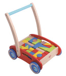 TOOKY TOY WOODEN BABY WALKER WITH BLOCKS 33PC