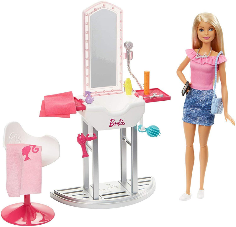 BARBIE DOLL AND ROOM SET HAIRDRESSER