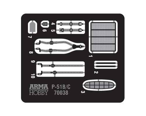 ARMA HOBBY 70038 P-51 B/C MUSTANG EXPERT SET (AUS DECALS) 1/72 SCALE PLASTIC MODEL KIT