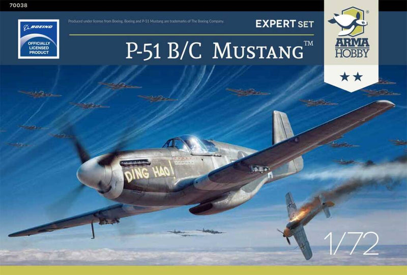 ARMA HOBBY 70038 P-51 B/C MUSTANG EXPERT SET (AUS DECALS) 1/72 SCALE PLASTIC MODEL KIT