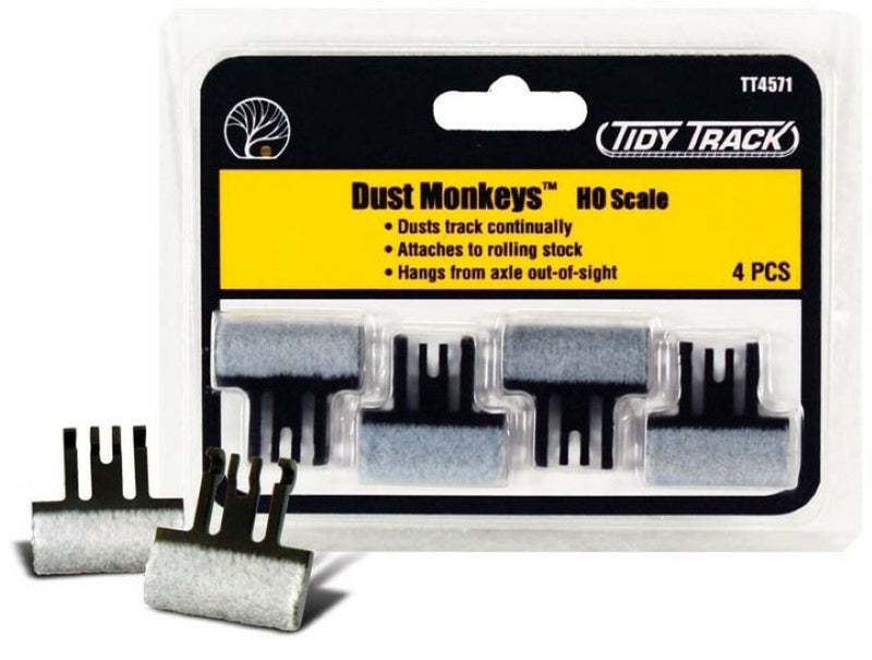 WOODLAND SCENICS TT4571 TIDY TRACK DUST MONKEYS HO GAUGE SCALE 4 PACK