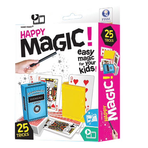 HAPPY MAGIC EASY MAGIC FOR YOUNG KIDS 25 TRICK PLAYSET AMAZING ILLUSIONS TO IMPRESS YOUR FRIENDS MAGIC CARD TRICK AND MORE
