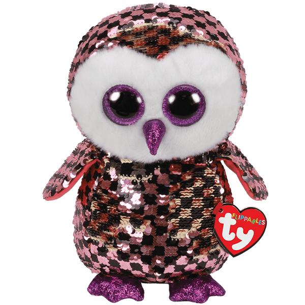 TY BEANIE BOOS FLIPPABLES CHECKS OWL REGULAR