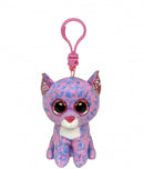 TY BEANIE BOOS CASSIDY LAVENDAR CAT CLIP