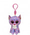 TY BEANIE BOOS CASSIDY LAVENDAR CAT CLIP