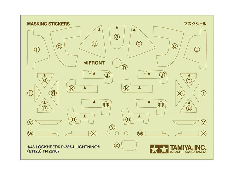 TAMIYA 61123 P-38 J LIGHTNING 1/48 SCALE PLASTIC MODEL KIT