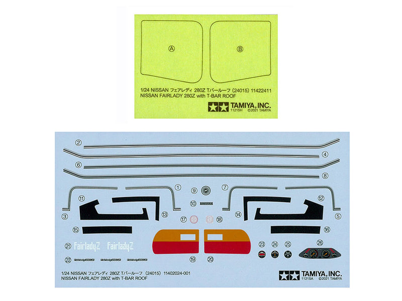 TAMIYA 24015 NISSAN FAIRLADY 280Z WITH T-BAR ROOF 1/12 SCALE PLASTIC MODEL