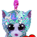 TY BEANIE BOOS FLIPPABLES WHIMSY  BLUE CAT CLIP