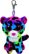 TY BEANIE BOOS DOTTY MULTICOLOURED LEOPARD CLIP