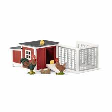 SCHLEICH 42421 FARM WORLD CHICKEN COOP WITH CHICKENS