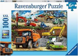 RAVENSBURGER 129737 CONSTRUCTION VEHICLES 100XXL PC JIGSAW PUZZLE