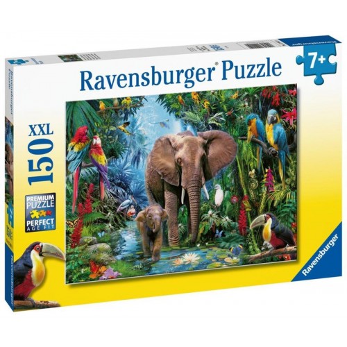 RAVENSBURGER 129010 ELEPHANTS AT THE OASIS 150PC XXL JIGSAW PUZZLE