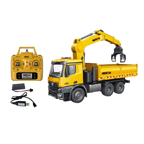 HUINA 1575 RC TIMBER GRAPPLE DUMP TRUCK WITH ARM LOADER AND 26 FUNCTIONS  1:14 SCALE