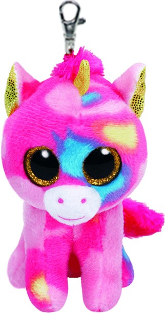 TY BEANIE BOOS FANTASIA MULTICOLOUR UNICORN CLIP