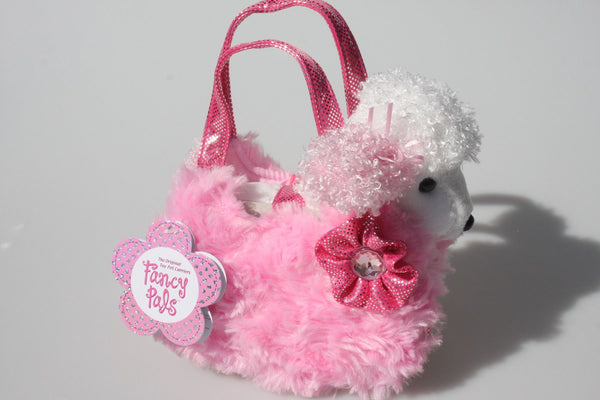 FANCY PALS POODLE IN A PINK FLUFFY BAG