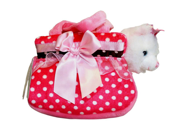 FANCY PALS PRINCESS KITTY IN PINK POLKA DOT BAG