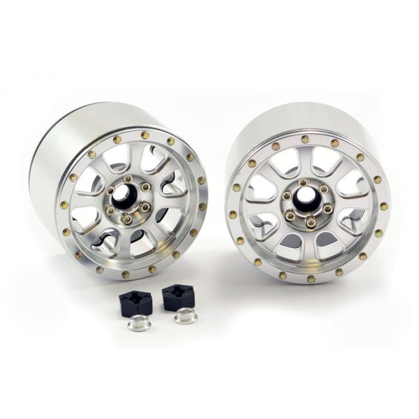 RIVER HOBBY RH-10993 ALLOY RIMS 2PC OCTANE FTX-8388 SILVER BEADLOCK