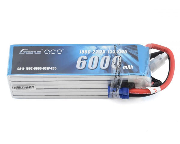 GENS ACE 6000MAH 22.2V 100C 6S1P LIPO BATTERY PACK WITH EC5 PLUG INSTORE PICK UP ONLY