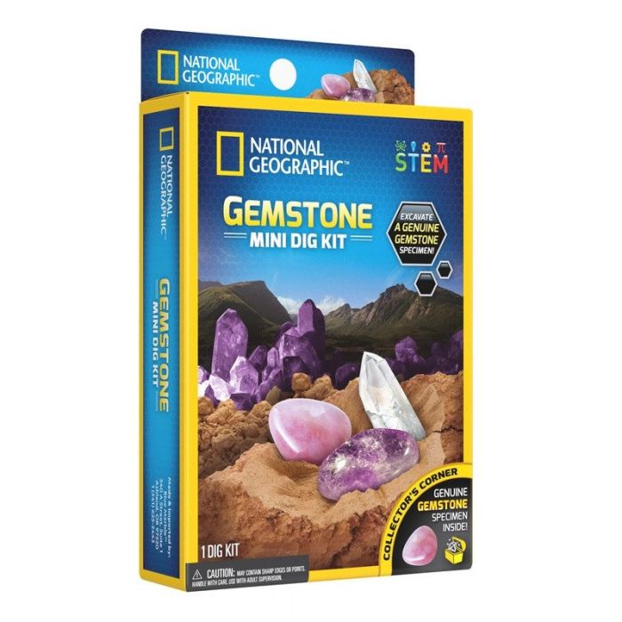 NATIONAL GEOGRAPHIC STEM SCIENCE GEMSTONE MINI DIG KIT