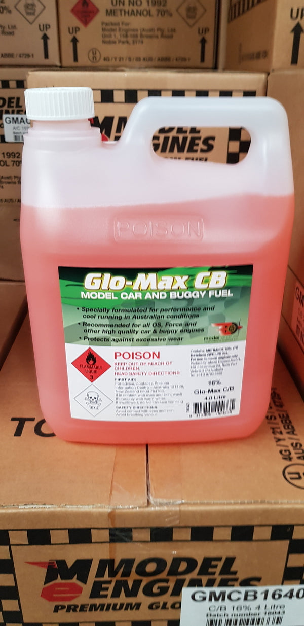 GLO-MAX 25% 4 LITRE CAR AND BUGGY NITRO FUEL - STORE PICKUP ONLY
