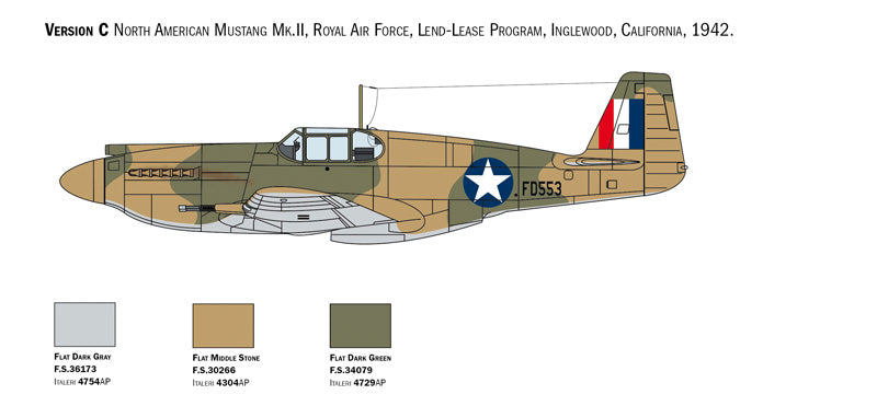 ITALERI 1423 P-51A MUSTANG 1/72 SCALE PLASTIC MODEL KIT