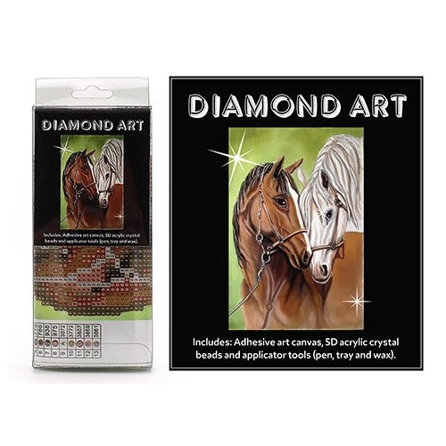 5D DIAMOND ART KIT- TWIN HORSES  15CM X 20CM