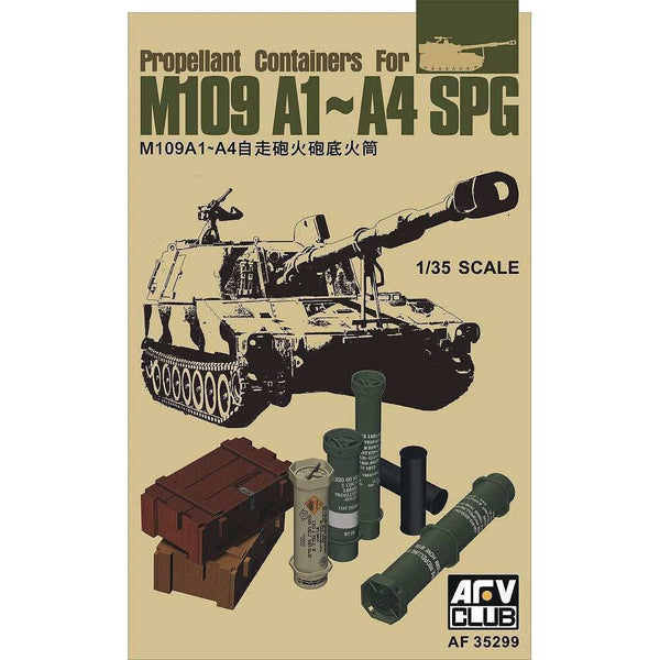 AFV CLUB AF35299 PROPELLANT CONTAINERS FOR M109 A1 TO A4 SPG 1/35 SCALE PLASTIC MODEL KIT