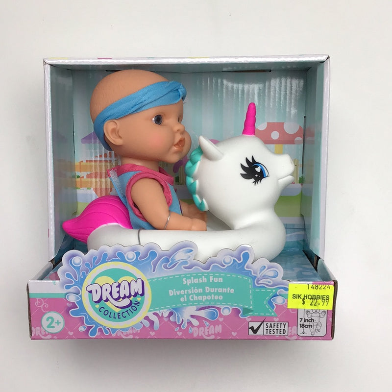 GIGO DREAM COLLECTION - BATHTIME 7 INCH BABY SPLASH FUN WITH UNICORN