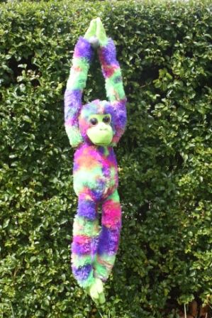 COTTON CANDY JG269 HANGING MONKEY ARTHUR PURPLE MULTICOLOUR PLUSH