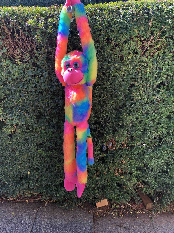 COTTON CANDY JG286 HANGING MONKEY RAINBOW MULTICOLOUR  PLUSH TOY