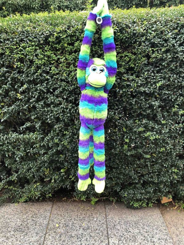 HANGING MONKEY GARY GREEN AND PURPLE PLUSH