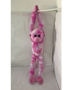 COTTON CANDY JG293 HANGING MONKEY MADDIE PURPLE AND SILVER PLUSH