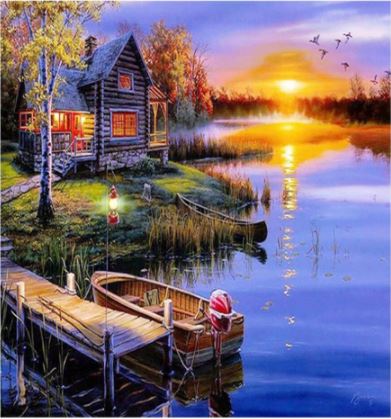 5D DIAMOND PAINTINGS LANDSCAPE EMBROIDERY CROSS STITCH PICTURE ART