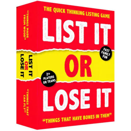 THE FANTASTIC FACTORY LIST IT OR LOSE IT CARD GAME