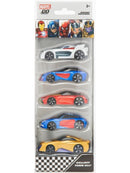 MARVEL GO COLLECTION DIECAST 1:64 RACING SERIES 5PK - THOR-IRON MAN-SPIDERMAN-CAPTAIN AMERICA-THANOS