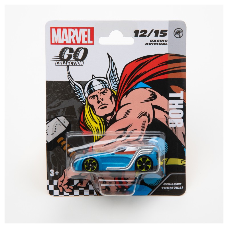 MARVEL GO COLLECTION DIECAST 1:64 RACING SERIES THOR BLUE VEHICLE 12 OF 15