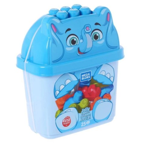 MEGA BLOKS JOLLY ELEPHANT ANIMAL BUCKET 25PC