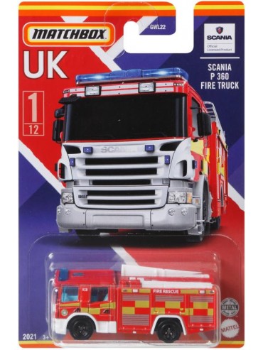 MATCHBOX GWL23 BEST OF UK SCANIA P360 FIRE TRUCK #1 OF 12