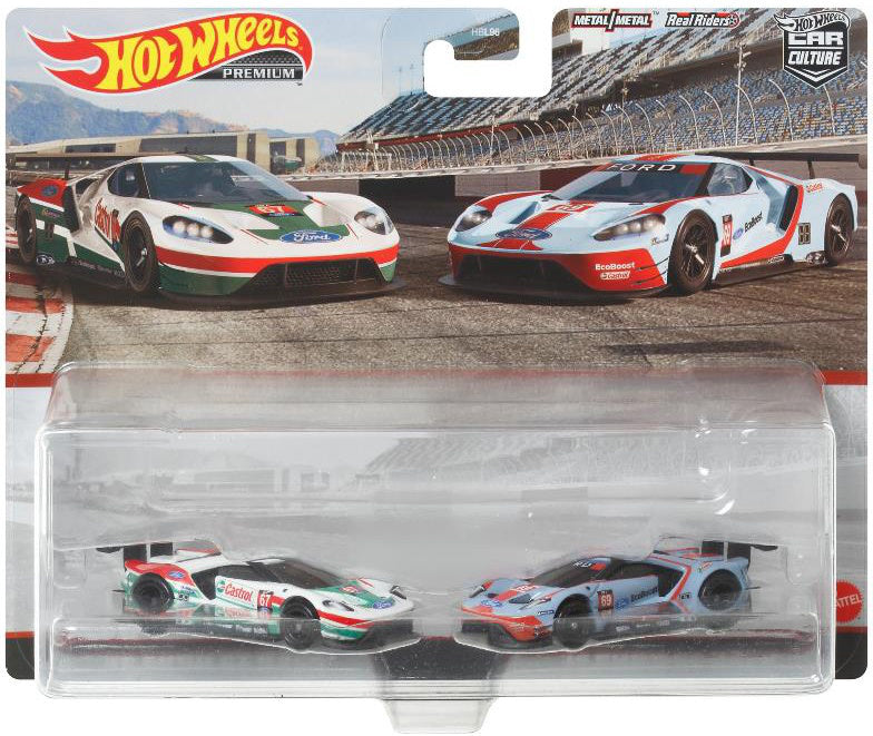 HOT WHEELS PREMIUM '16 FORD GT RACE 2 PIECE HOTWHEELS SET