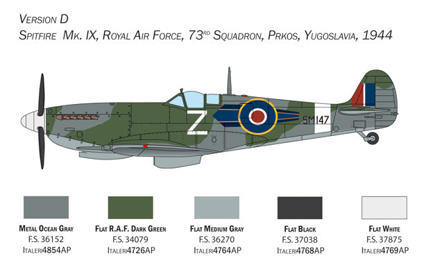 ITALERI 2804 SPITFIRE MK. IX 1/48 SCALE PLASTIC MODEL KIT