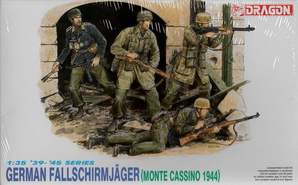 DRAGON 6005 GERMAN FALLSCHIRMJAGER MONTE CASSINO 1944 FIGURES 1/35 SCALE PLASTIC MODEL KIT
