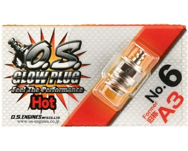 OS ENGINES NO.6 A3 GLOW PLUG HOT AIRCRAFT/CAR FOR NITRO ENGINES