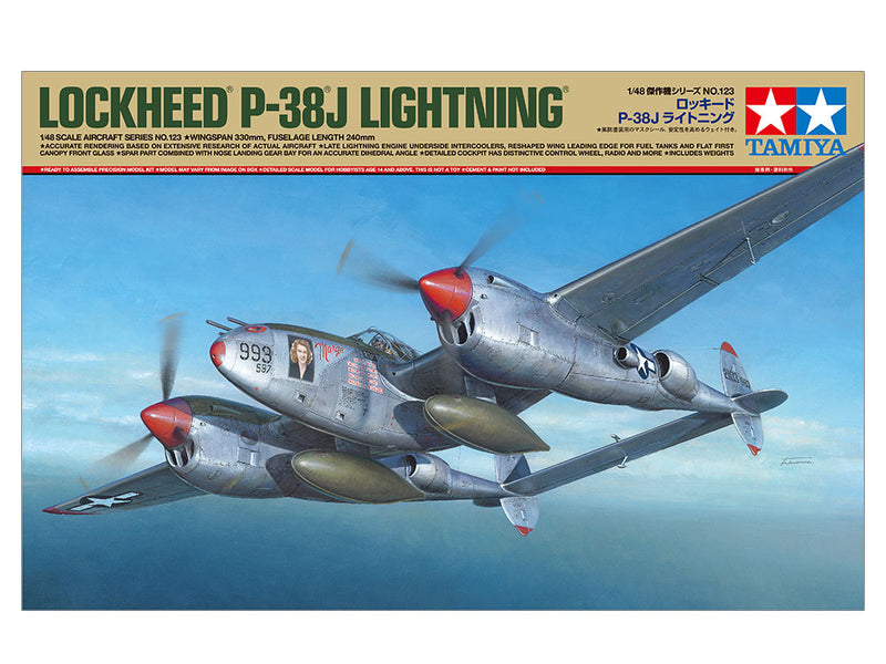 TAMIYA 61123 P-38 J LIGHTNING 1/48 SCALE PLASTIC MODEL KIT