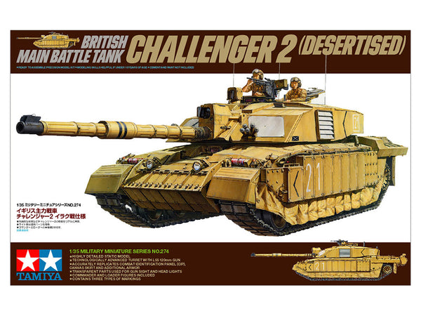 TAMIYA 35274 BRITISH MAIN BATTLE TANK CHALLENGER 2 DESERTISED 1/35 SCALE PLASTIC MODEL KIT