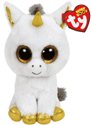 TY BEANIE BOOS PEGASUS WHITE UNICORN REGULAR