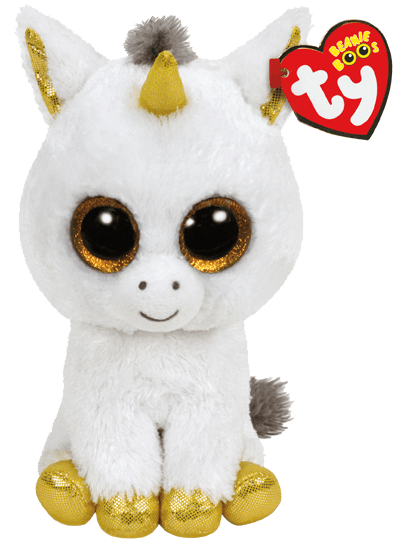 TY BEANIE BOOS PEGASUS WHITE UNICORN REGULAR