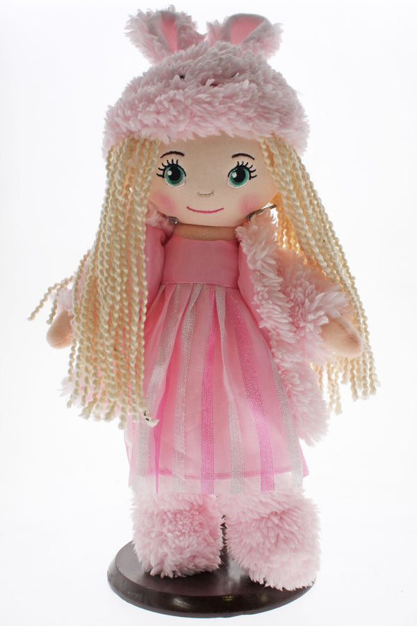 COTTON CANDY ELLA PINK DRESS BUNNY DOLL 33CM