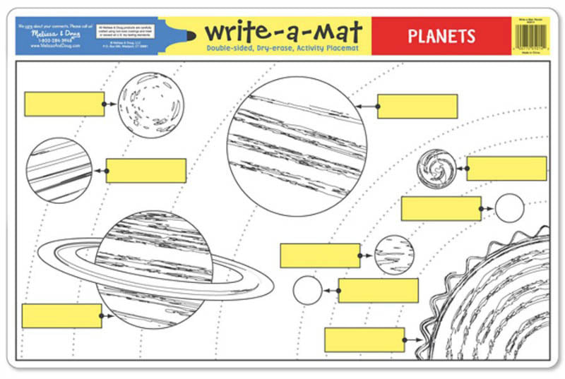 MELISSA AND DOUG WRITE-A-MAT PLANETS DOUBLE SIDED