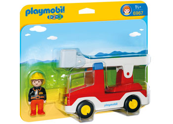 PLAYMOBIL 1.2.3 6967 LADDER UNIT FIRE TRUCK